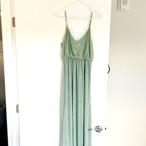 Medium sage green showmeyourmumu dress. Unaltered.  Beading intact.